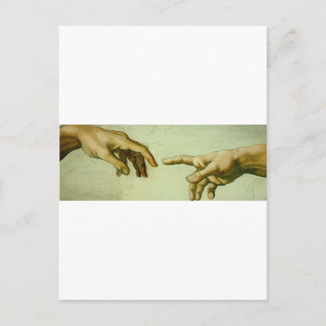 Carte Postale La création d'Adam par Da Vinci (Devant)