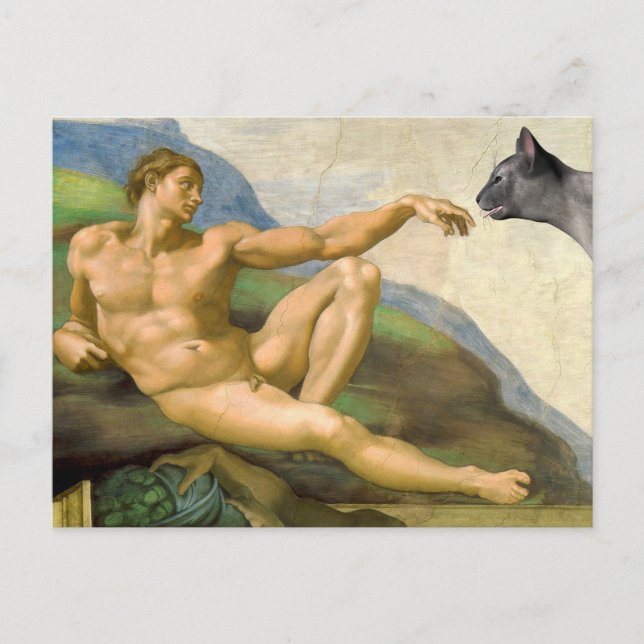 Carte Postale La Création D'Adam Parody (Devant)