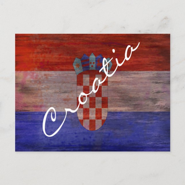 Carte Postale La Croatie a affligé le drapeau (Devant)