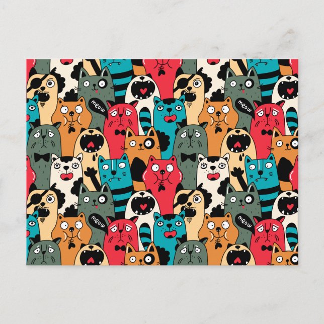 Carte Postale La Crowd of cats (Devant)