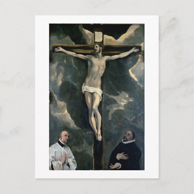 Carte Postale La Crucifixion avec deux donateurs, c.1580 (huile  (Devant)