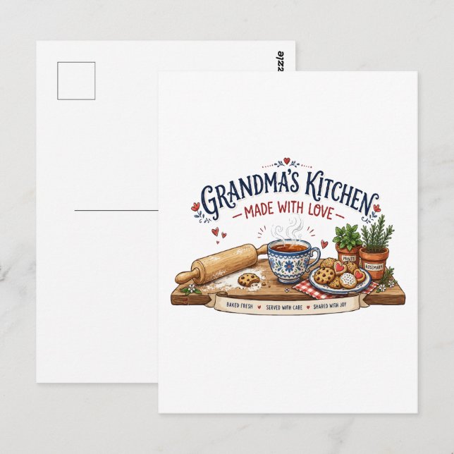 Carte Postale La cuisine de grand-mère faite avec amour (Devant / Derrière)