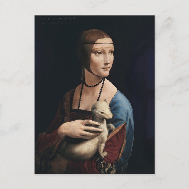 Carte Postale La Dame à l'hermine de Léonard de Vinci  (Devant)
