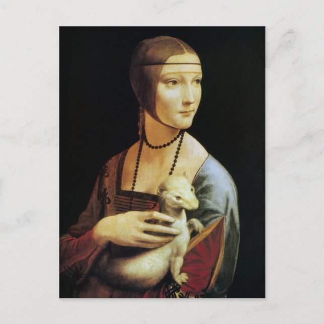 Carte Postale La Dame à l'hermine de Léonard de Vinci (Devant)