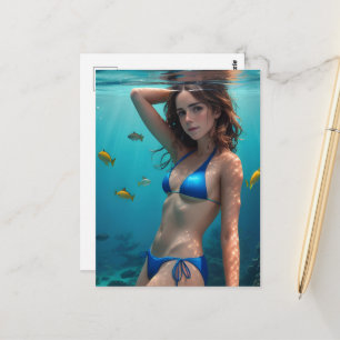 Carte Postale La Dame au Bikini Bleu