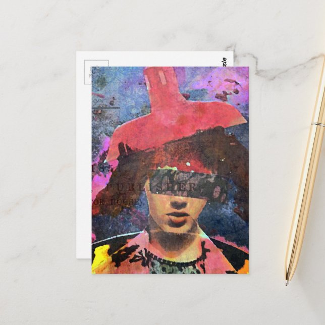 Carte Postale La Dame au Chapeau Abat-Jour (Devant/Arrière en situation)