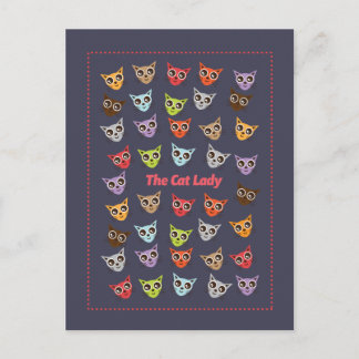 Carte Postale La Dame aux chats