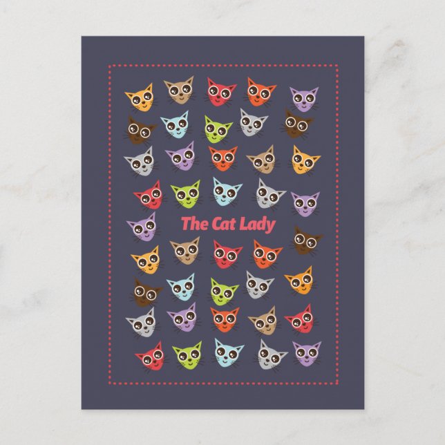 Carte Postale La Dame aux chats (Devant)