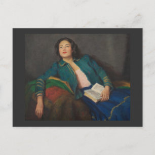 Carte Postale La dame avec le livre
