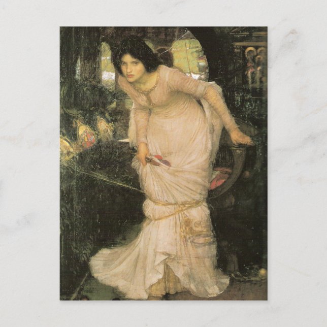 Carte Postale La Dame de Shalott - John William Waterhouse (Devant)