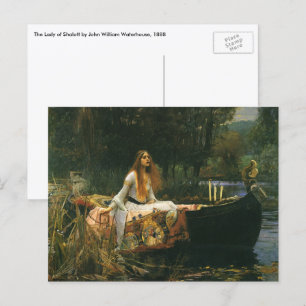 Carte Postale La Dame de Shalott sur un bateau par John William 