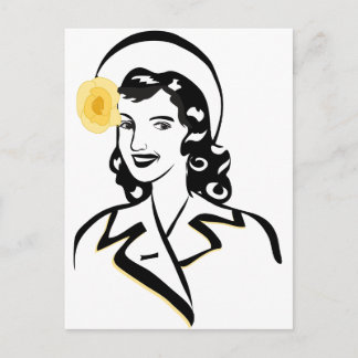 Carte Postale La Dame des années 1940