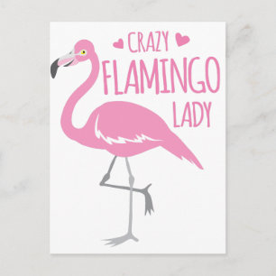Carte Postale La dame du Flamant rose fou