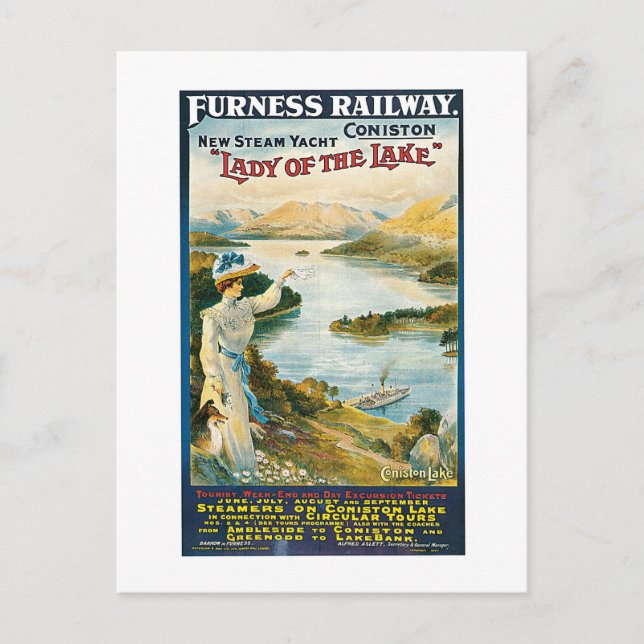 Carte Postale La Dame du Lac ~ Chemin de fer de la Furie (Devant)