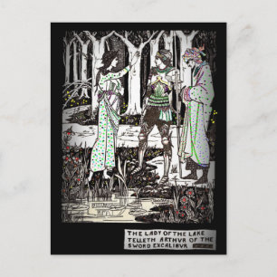 Carte Postale La dame du lac raconte sur Excalibur