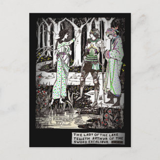 Carte Postale La dame du lac raconte sur Excalibur