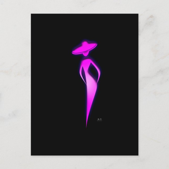 Carte Postale La Dame En Rose (Devant)