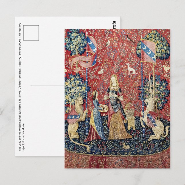 Carte Postale La Dame et la licorne, Odeur (Devant / Derrière)