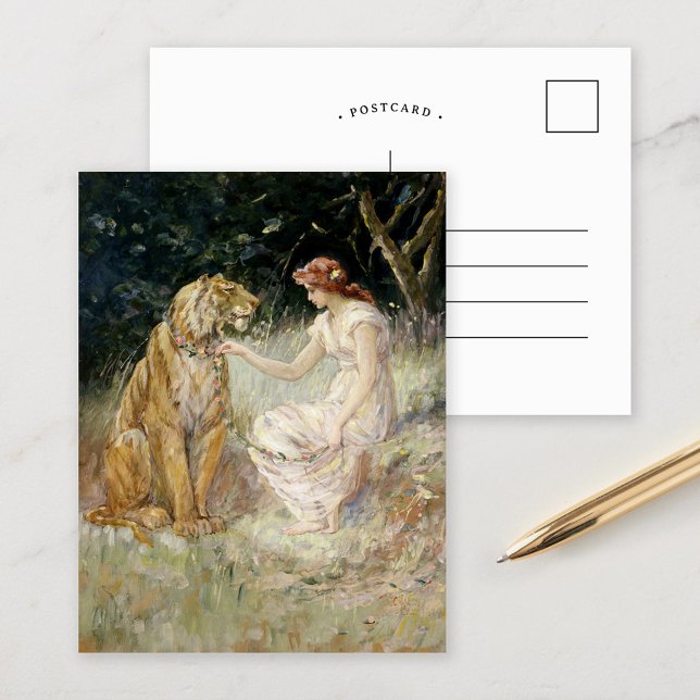 Carte Postale La dame et le tigre | Église Frederick Stuart (Créateur téléchargé)