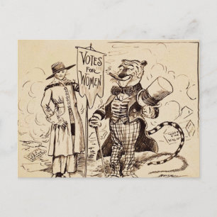 Carte Postale La Dame et le Tigre par Clifford K. Berryman