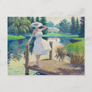 Carte Postale La Dame Sur Le Dock
