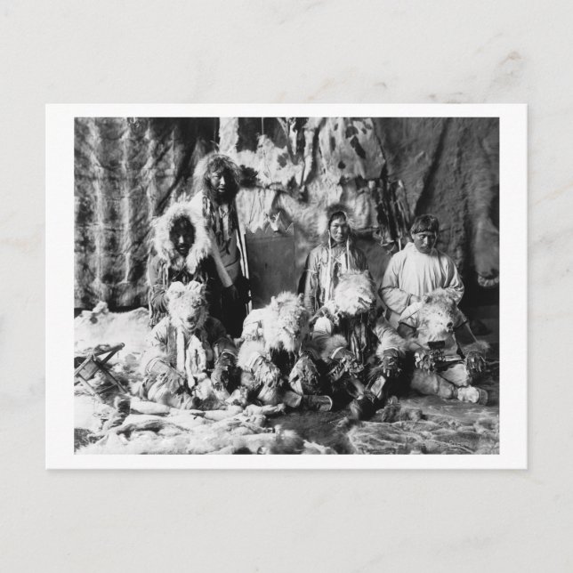 Carte Postale La "danse du loup" des Kaviagamutes (Devant)