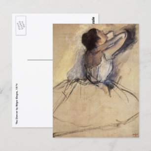 Carte Postale La Danseuse d'Edgar Degas, Art Vintage de Ballerin
