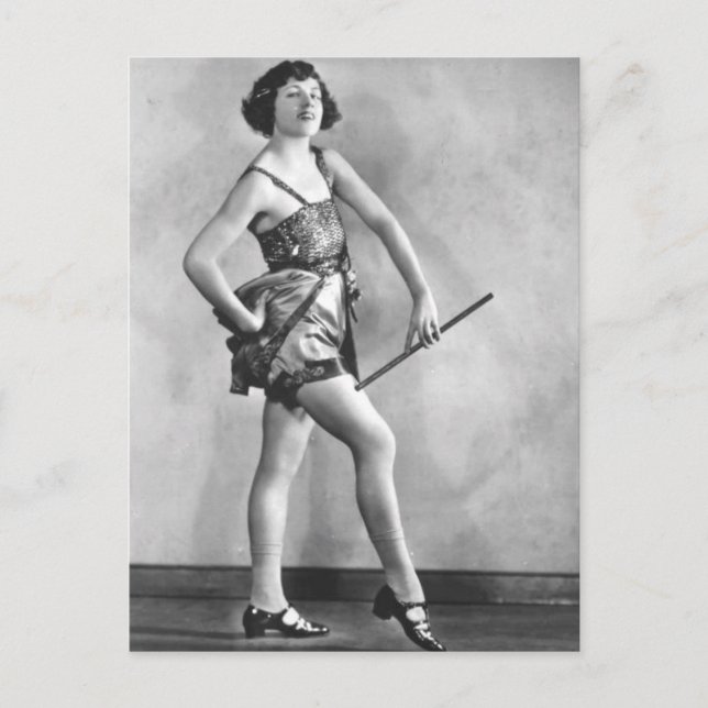 Carte Postale La danseuse Vintage Baton Twirler Vaudeville (Devant)