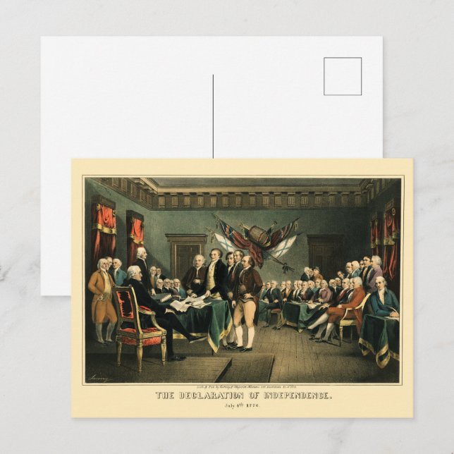 Carte Postale La Déclaration d'indépendance, 1850, Restaurée (Devant / Derrière)