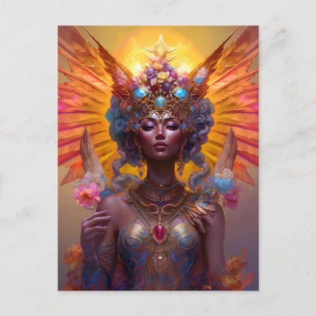 Carte Postale La déesse ailée Imaginaire Art (Devant)