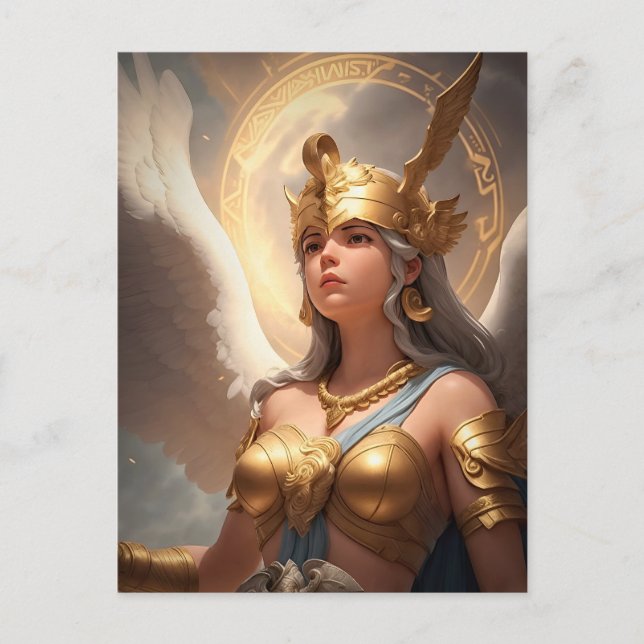 Carte Postale La Déesse Athéna Entourée De Ses Pensées (Devant)