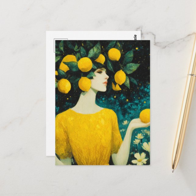 Carte Postale La Déesse Citron (Devant/Arrière en situation)