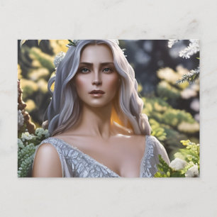 Carte Postale La déesse de la forêt habillée en argent