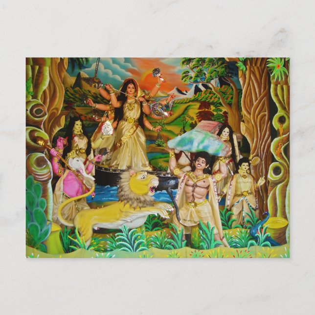 Carte Postale La déesse Durga au festival de Durga à Burdwan (Devant)