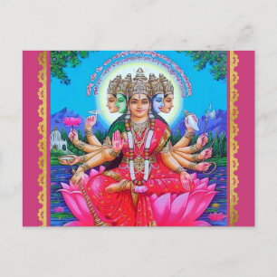 Carte Postale La déesse Gayatri Devi Veda Mata Deity