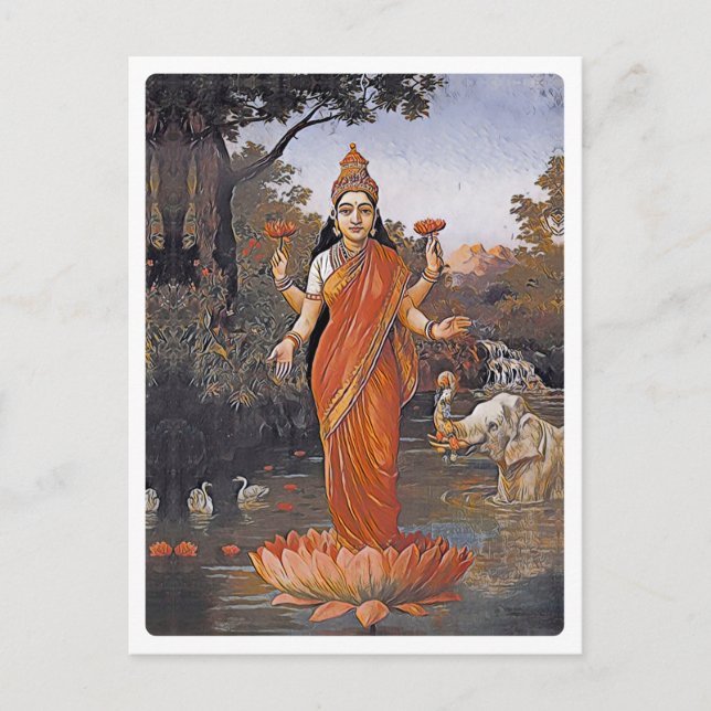 Carte Postale La déesse LAKSHMI - même de grandes images - (Devant)