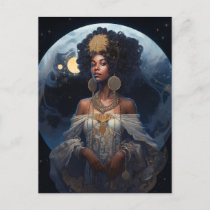 Carte Postale La déesse noire afro-américaine de la lune Queen I
