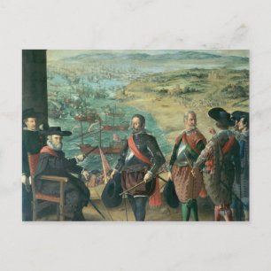 Carte Postale La défense de Cadix contre les Anglais, 1634