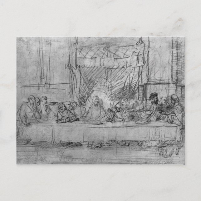 Carte Postale La Dernière Cène, après fresque de Leonardo da (Devant)