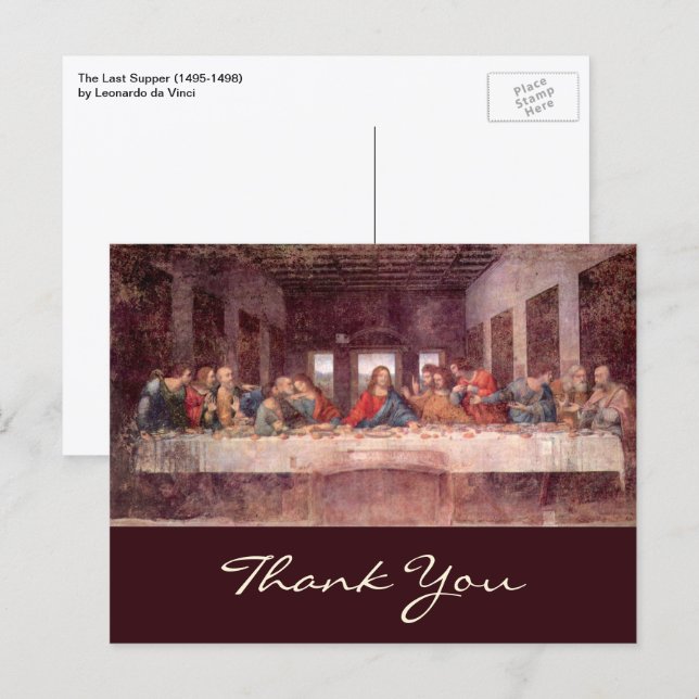 Carte Postale La Dernière Cène de Léonard de Vinci (Devant / Derrière)