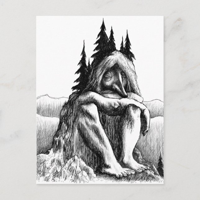 Carte Postale La description Troll de Troll ne pensent pas très (Devant)