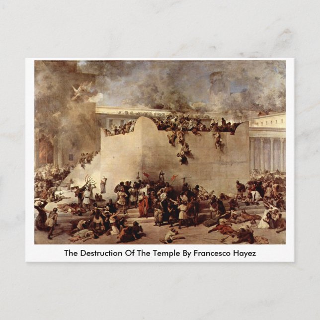 Carte Postale La Destruction Du Temple Par Francesco Hayez (Devant)