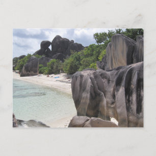 Carte Postale La Digue, Seychelles, Plage, Rochers