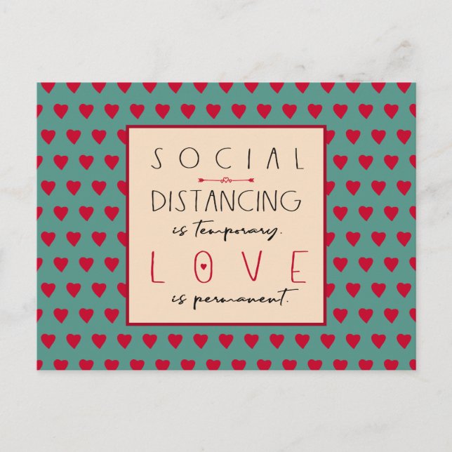 Carte Postale La distanciation sociale est un message d'amour te (Devant)