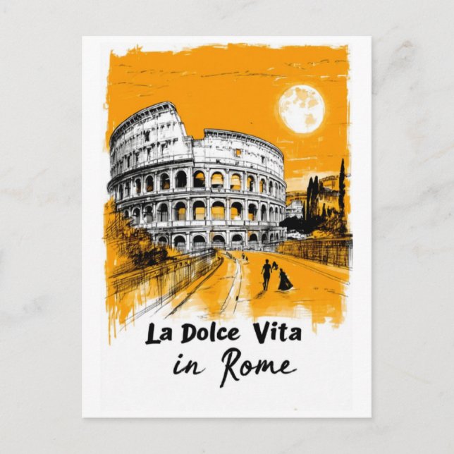 Carte Postale La Dolce Vita - Art du Poster (Devant)