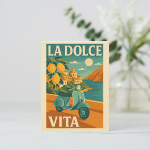 Carte Postale La Dolce Vita - Retro Voyage de la côte italienne