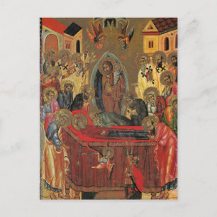 Carte Postale La Dormition de l'icône Theotokos