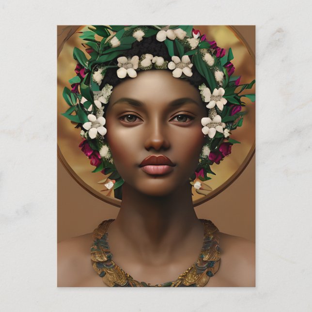 Carte Postale La douleur au pouvoir | Reine afro-américaine (Devant)