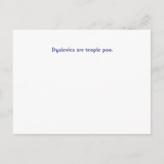 Carte Postale La dyslexie est du poil à deux personnes