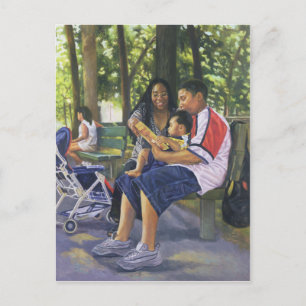 Carte Postale La famille dans le parc 1999